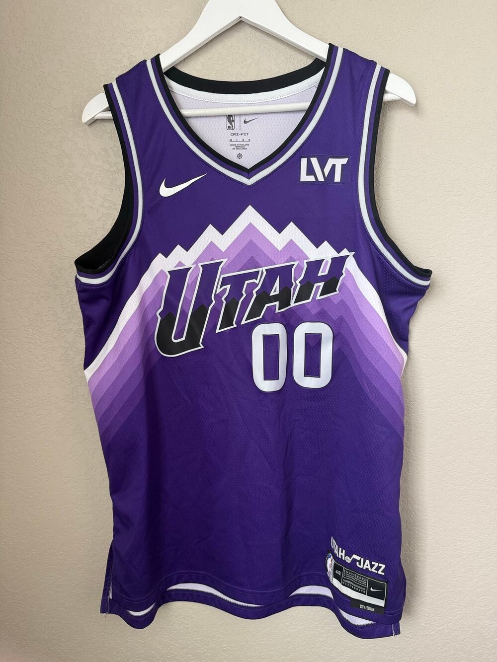 Nike Utah Jazz Jordan Clarkson #00 City Edition NBA Jersey Purple Men’s L 48